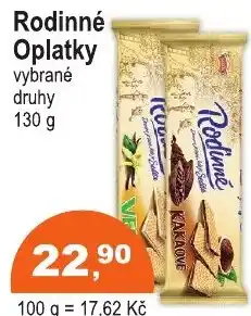 COOP DISKONT Rodinné Oplatky nabídka