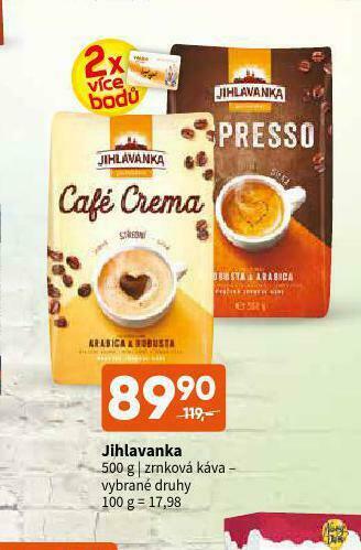 Terno Jihlavanka zrnková káva nabídka