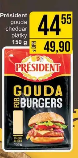 Jip Président gouda cheddar plátky 150 g nabídka