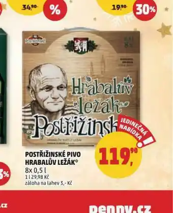 Penny Market Postřininské pivo hrabalův ležák nabídka