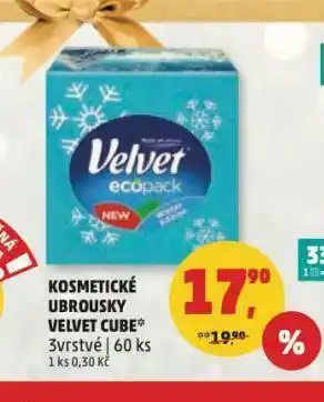 Penny Market Velvet cube kosmetické ubrousky nabídka