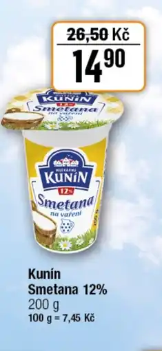 TEMPO Kunín Smetana 12% nabídka