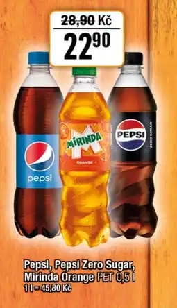TEMPO Pepsi, Pepsi Zero Sugar, Mirinda Orange nabídka