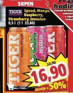 Norma Tiger energy drink nabídka
