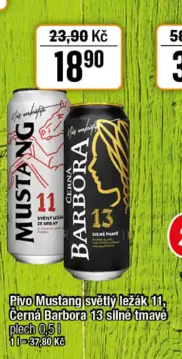 TEMPO Pivo Mustang světlý ležák 11, Černá Barbora 13 silné tmavé nabídka