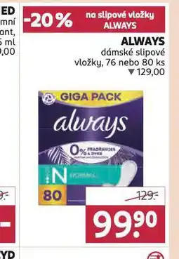 Rossmann Always dámské slipové vložky nabídka