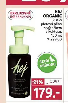 Rossmann Hej organic čistící pleťová pěna nabídka