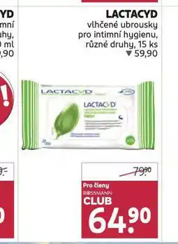 Rossmann Lactacyd vlhčené ubrousky nabídka