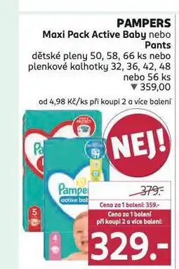 Rossmann Pampers dětské plenky nabídka