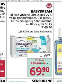 Rossmann Babydream dětské vlhčené ubrousky nabídka