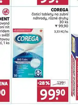 Rossmann Corega čistící tablety na zubní náhrady nabídka