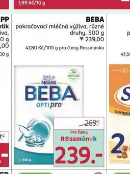Rossmann Beba pokračovací mléčná výživa nabídka