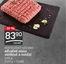 Flop KOSTELECKÉ UZENINY MĚLNĚNÉ MASO VEPŘOVÉ A HOVĚZÍ nabídka