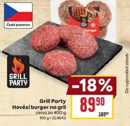 Billa Grill Party Hovězí burger na gril nabídka
