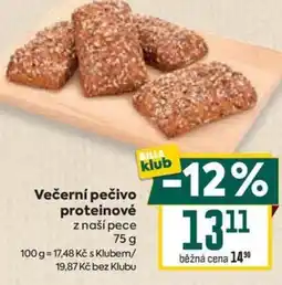 Billa Večerní pečivo proteinové nabídka