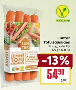 Billa Lunter Tofu sausages nabídka