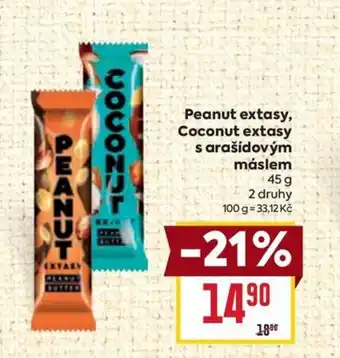 Billa Peanut extasy, Coconut extasy s arašídovým máslem nabídka