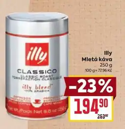 Billa Illy Mletá káva nabídka
