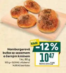Billa Hamburgerová bulka se sezamem a černým kmínem nabídka