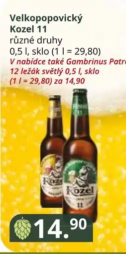 Potraviny CZ Velkopopovický Kozel 11 nabídka