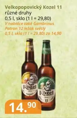 Potraviny CZ Velkopopovický Kozel 11 nabídka