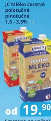 Potraviny CZ Jč Mléko čerstvé polotučné, plnotučné 1.5-3.5% nabídka