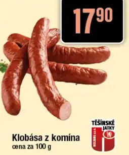 TEMPO Klobása z komína cena za 100 g nabídka