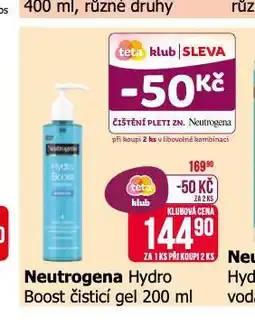 Teta Neutrogena hydro boost čistící gel nabídka