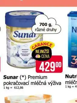 Teta Sunar premium pokračovací mléčná výživa nabídka