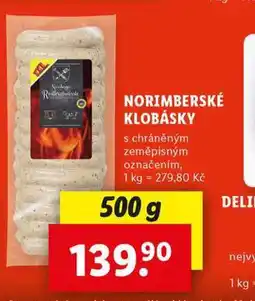 Lidl Norimberské klobásky nabídka