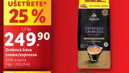 Lidl Zrnková káva crema / espresso nabídka