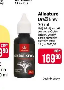 Teta Allnature dračí krev nabídka