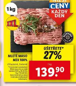 Lidl Mleté maso mix 100% nabídka