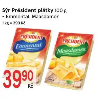 Žabka Sýr Président plátky nabídka