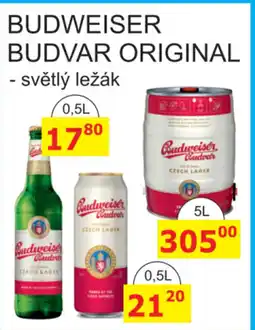 BENE Nápoje BUDWEISER BUDVAR ORIGINAL nabídka