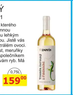 BENE Nápoje TRAMÍN ČERVENÝ nabídka