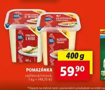 Lidl Pomazánka vajíčková / nivová nabídka