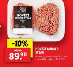 Lidl Hovězí burger steak nabídka