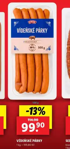 Lidl Vídeňské párky nabídka