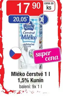 Qanto Mléko čerstvé 1 I 1,5% Kunín nabídka