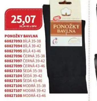 Kubík potraviny PONOŽKY BAVLNA nabídka