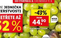 Lidl Bílé hrozny stolní nabídka