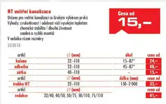 Uni Hobby HT vnitřní kanalizace nabídka