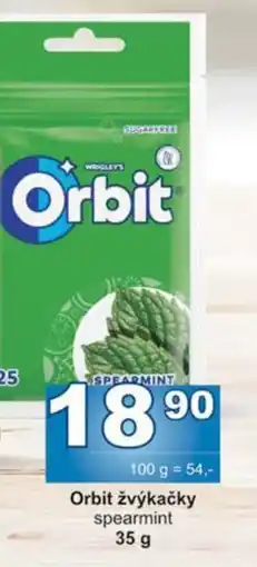 Jip Orbit žvýkačky spearmint 35 g nabídka