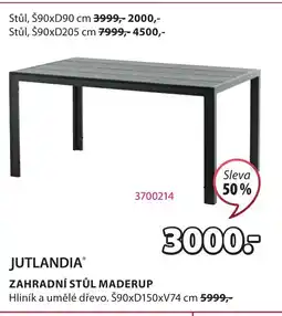 JYSK ZAHRADNÍ STŮL MADERUP nabídka