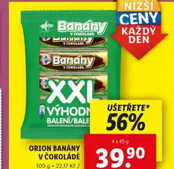 Lidl Orion banány v čokoládě nabídka
