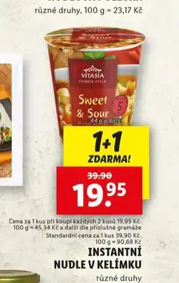 Lidl Instantní nudle v kelímku nabídka