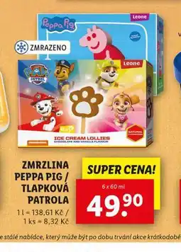 Lidl Zmrzlina peppa pig / tlapková patrola nabídka