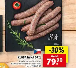 Lidl Klobása na gril nabídka