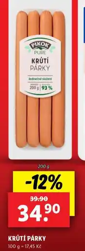 Lidl Krůtí párky nabídka